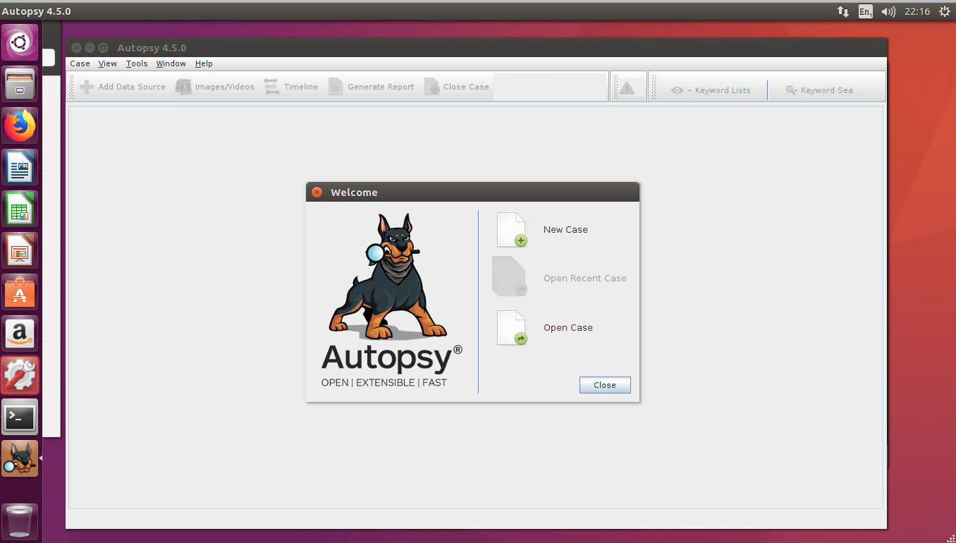 Autopsy startup screen
